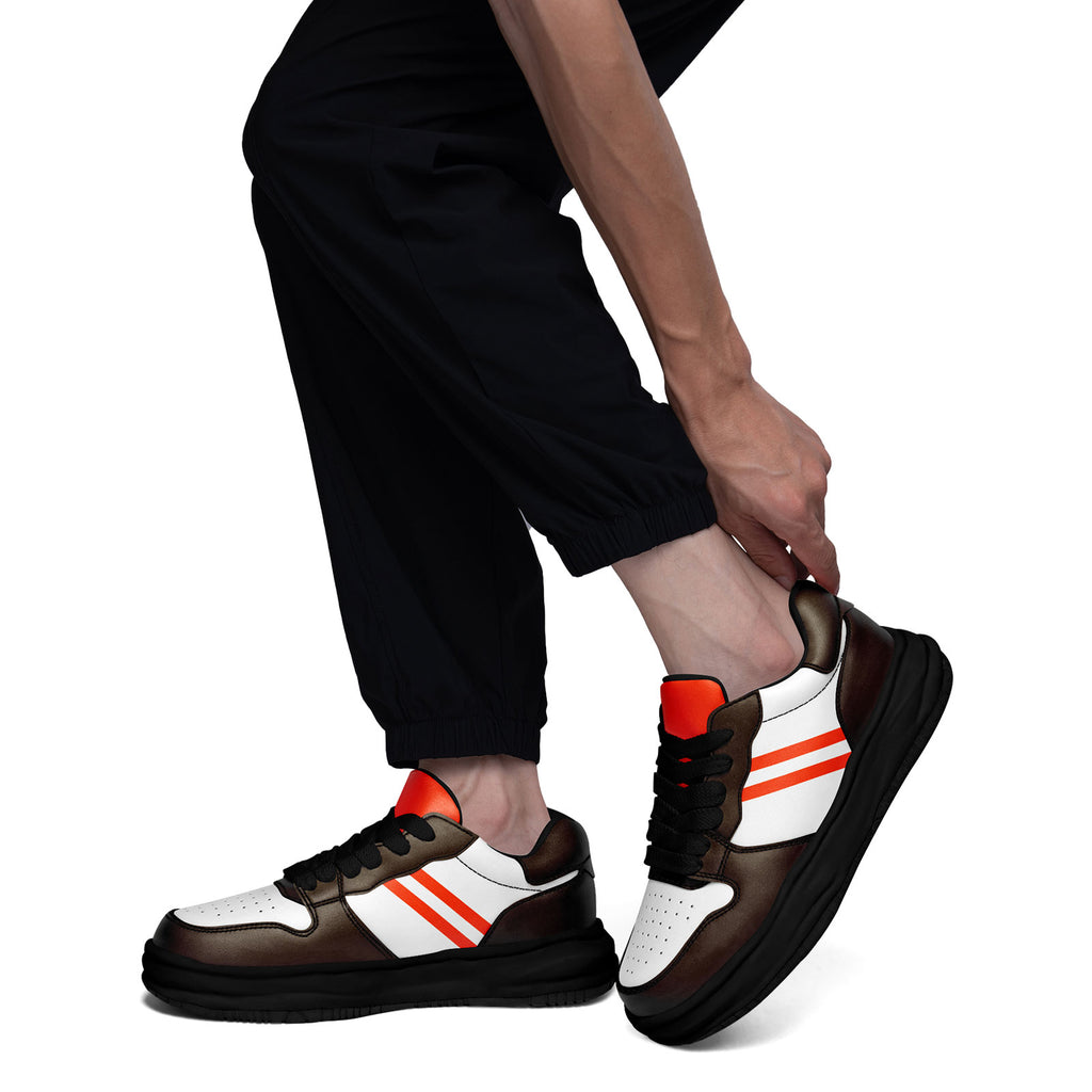 Custom Brown Orange Cleveland Shoes Personalized Sneaker FN032-D020389-8