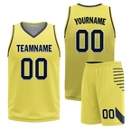 Custom Blue Yellow Classic Style Reversible Basketball Uniform Personalized Ordinary BBJR-D017059