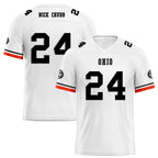 Custom White Orange Cleveland Football Jersey and Firesoul Sports Shoes Combo Offer Personalized Combo ZH-D020273-8