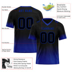 Custom Black Blue Fade Fashion Personalized Authentic Football Jersey FBJ02-D06085