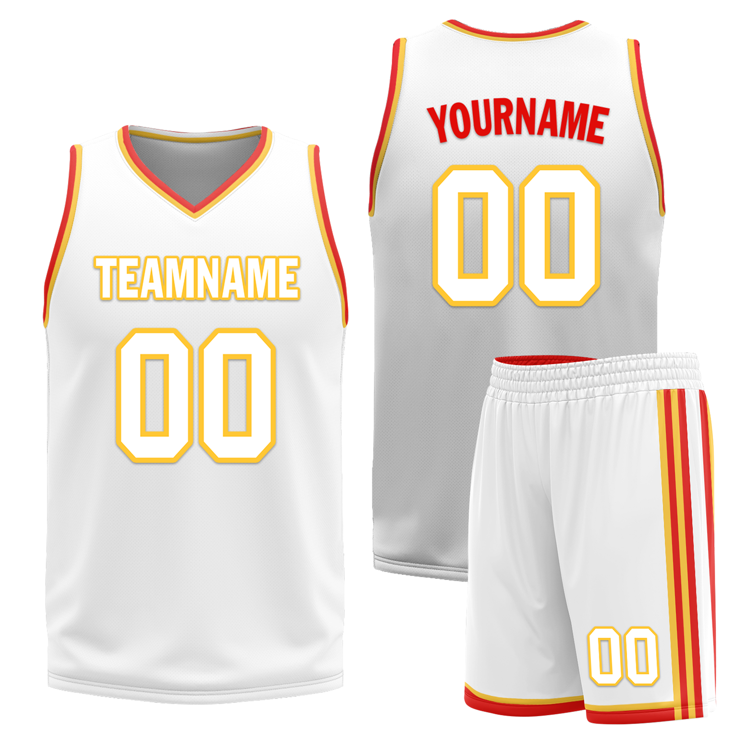Custom Red White Classic Style Reversible Basketball Uniform Personalized COOLMAX BBJR-D017027