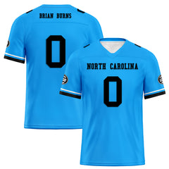 Custom Blue Carolina Personalized Authentic Football Jersey FBJ02-D020263-5