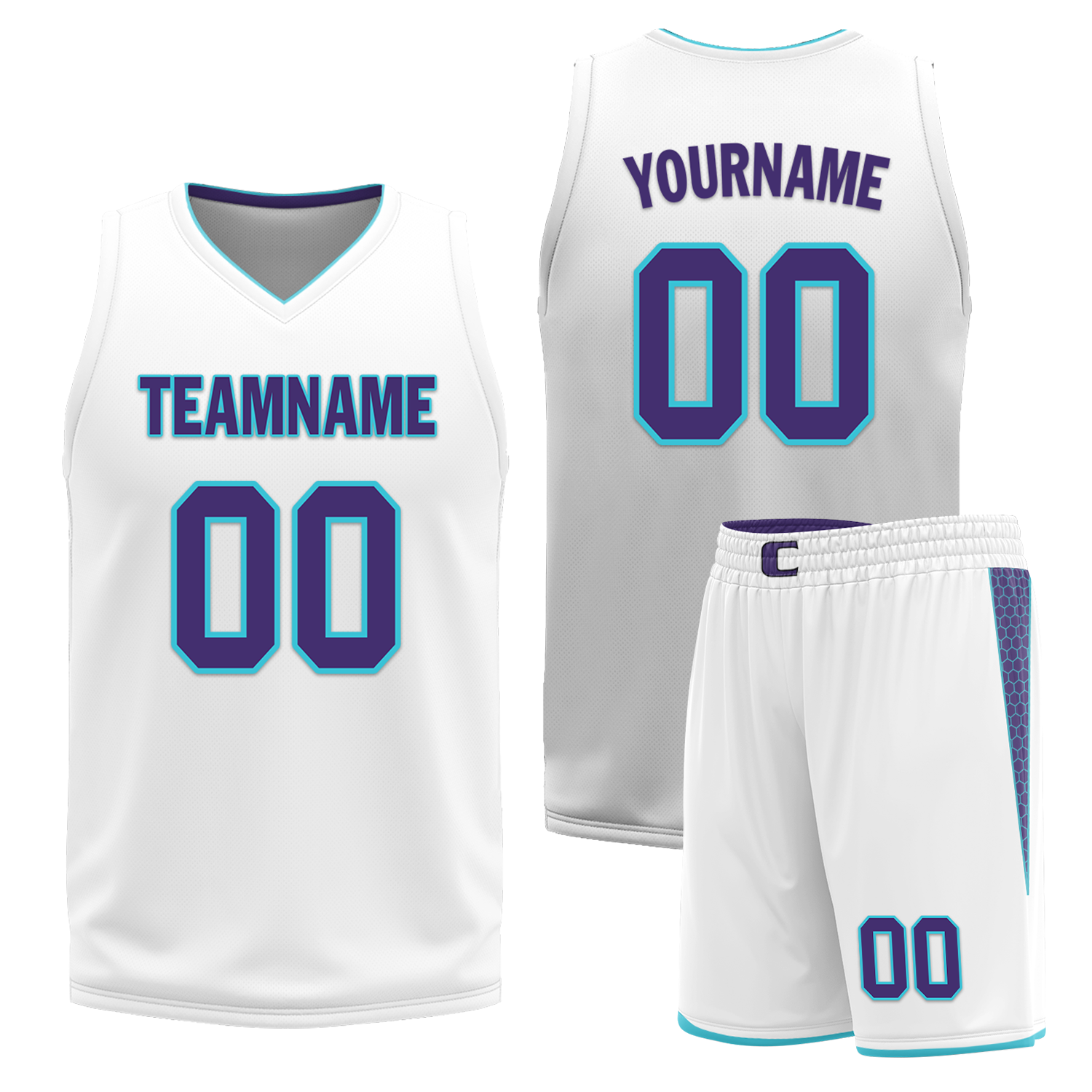 Custom Purple White Classic Style Reversible Basketball Uniform Personalized Ordinary BBJR-D017014