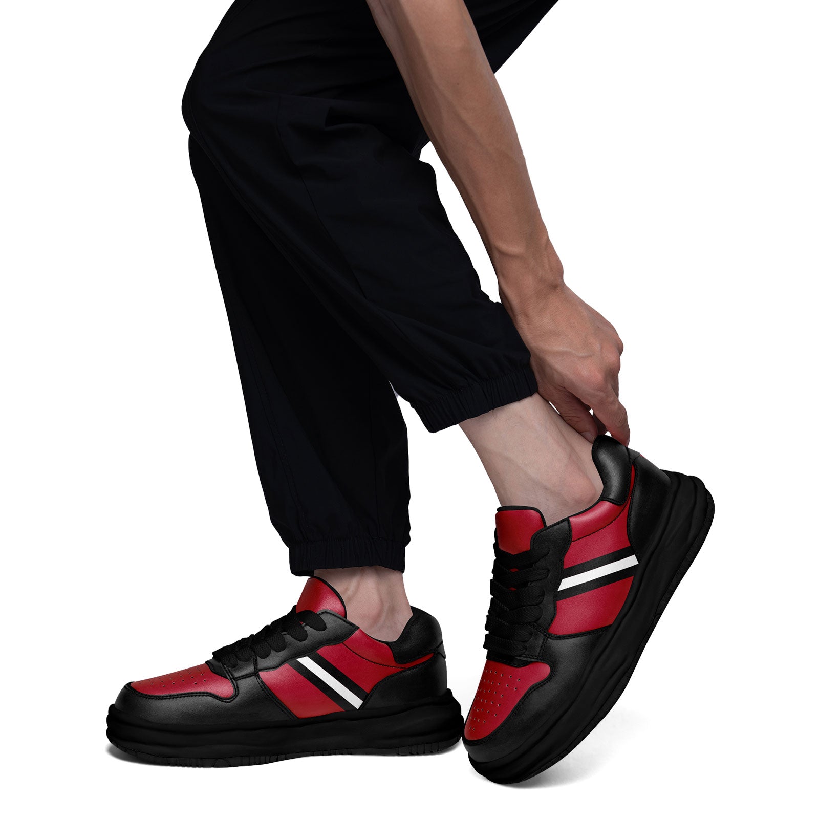 Custom Red Black Atlanta Shoes Personalized Sneaker FN032-D020389-3