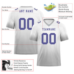 Custom White Ash Fade Fashion Personalized Authentic Football Jersey FBJ02-D06110