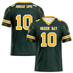 Custom Green Green Bay Football Jersey and Sports Shoes Combo Offer Personalized Combo ZH-D025008-13