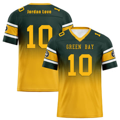 Custom Green Yellow Green Bay Personalized Authentic Football Jersey FBJ02-D020249-13