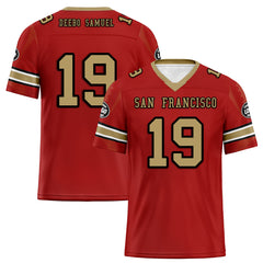 Custom Red San Francisco Personalized Authentic Football Jersey FBJ02-D025033-22