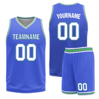 Custom White Blue Classic Style Reversible Basketball Uniform Personalized Ordinary BBJR-D017045