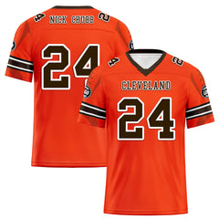 Custom Orange Cleveland Personalized Authentic Football Jersey FBJ02-D025033-11