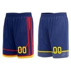 Custom Navy Blue Red Gold Golden State City Edition Personalized Reversible Basketball Set Sports Basketball Jersey BBJ01R-D0610-10