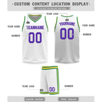 Custom Purple White Classic Style Reversible Basketball Uniform Personalized Ordinary BBJR-D017047