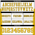 Custom White Yellow Striped Sleeves Personalized Authentic Football Jersey FBJ02-D06052