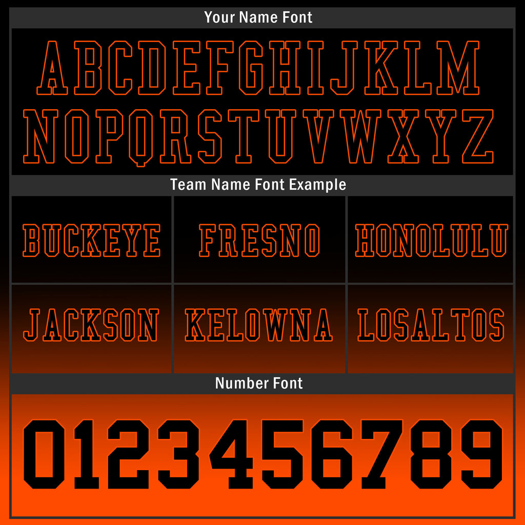 Custom Black Orange Fade Fashion Personalized Authentic Football Jersey FBJ02-D06087