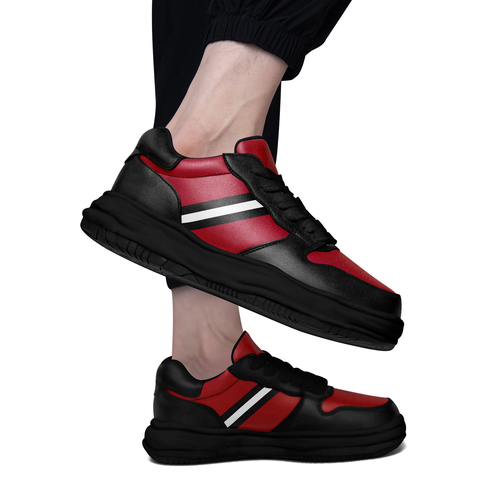 Custom Red Black Atlanta Shoes Personalized Sneaker FN032-D020389-3