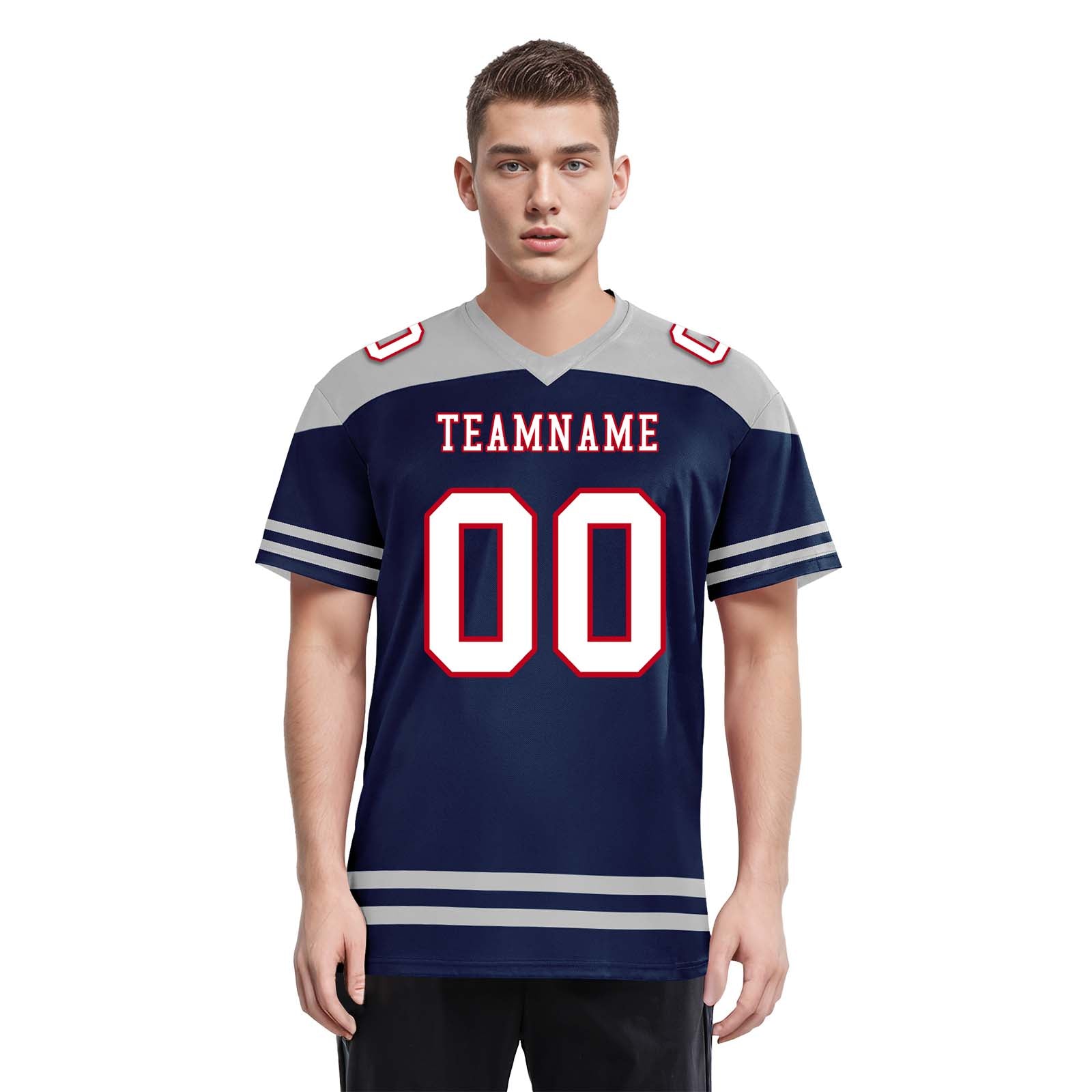 Custom New England Personalized Authentic Football Jersey FBJ02-E0607-3