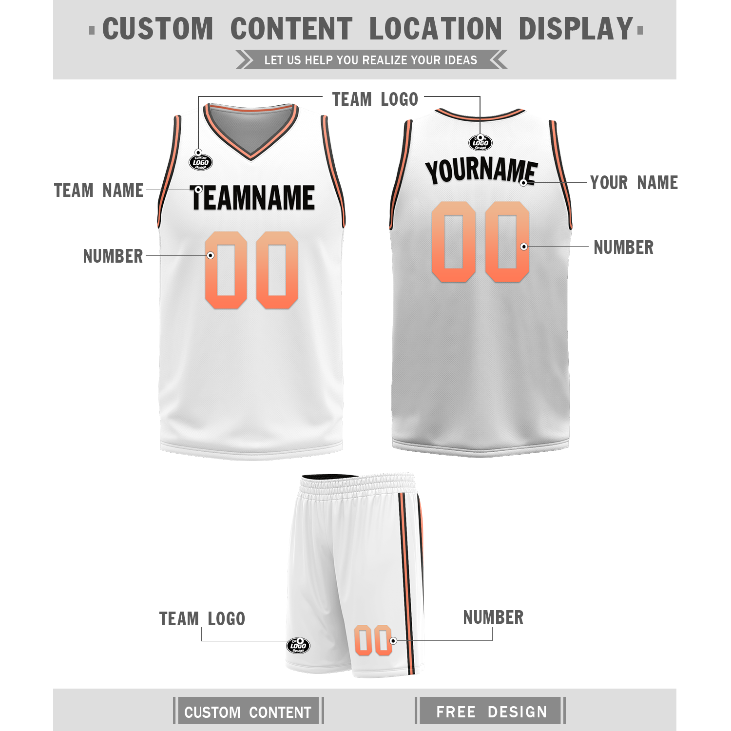 Custom Black White Classic Style Reversible Basketball Uniform Personalized COOLMAX BBJR-D017028
