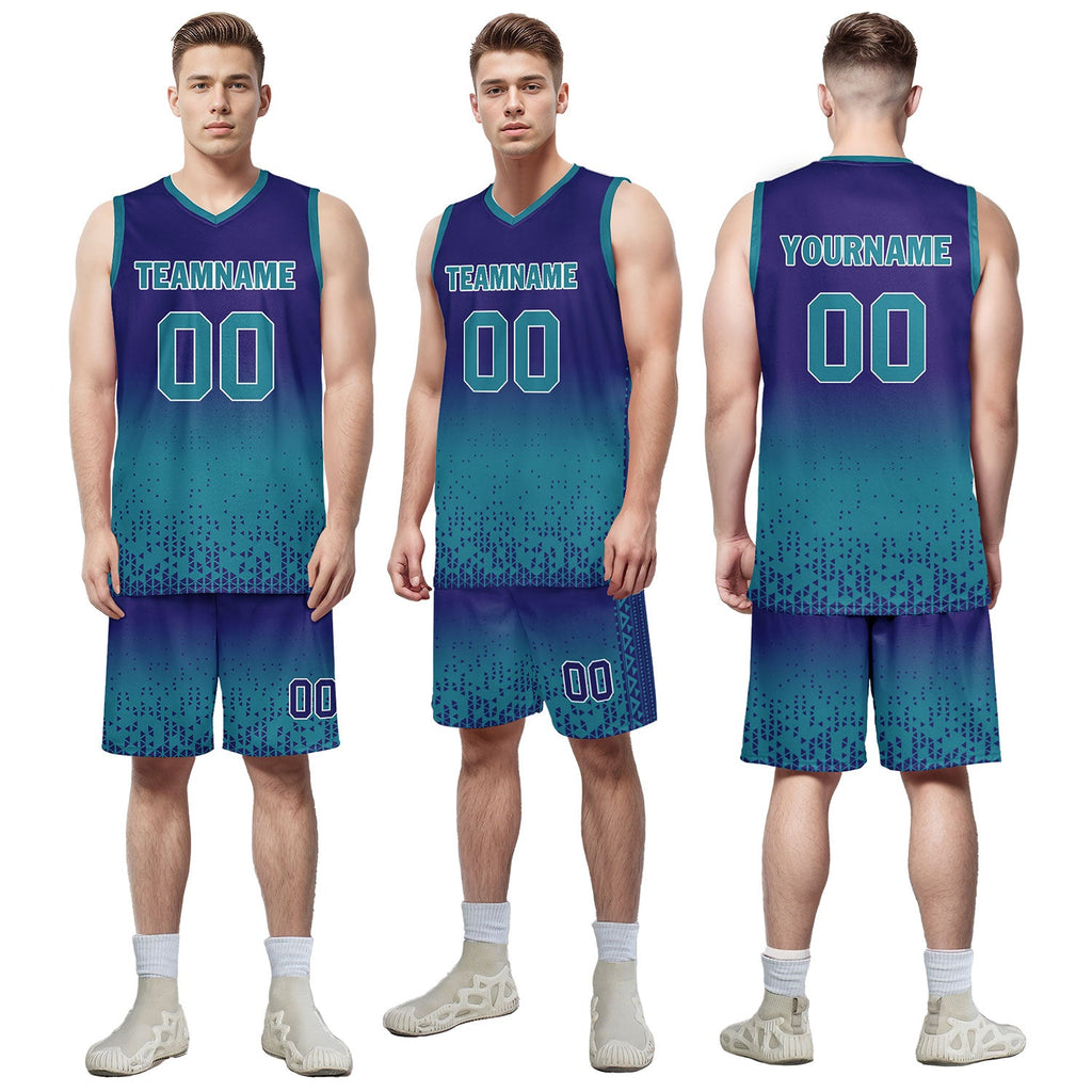 Custom Blue Fade Fashion Sports Uniform Basketball Jersey BBJ01-D020102-9