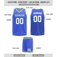 Custom White Blue Classic Style Reversible Basketball Uniform Personalized COOLMAX BBJR-D017045