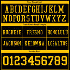 Custom Black Yellow Striped Sleeves Personalized Authentic Football Jersey FBJ02-D06040