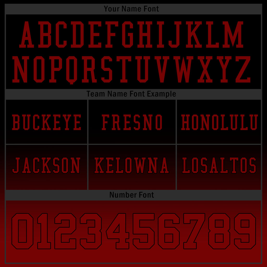Custom Black Red Fade Fashion Personalized Authentic Football Jersey FBJ02-D06082
