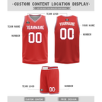 Custom White Red Classic Style Reversible Basketball Uniform Personalized COOLMAX BBJR-D017041