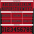 Custom Black Red Striped Sleeves Personalized Authentic Football Jersey FBJ02-D06075