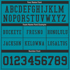 Custom Teal Black Striped Sleeves Personalized Authentic Football Jersey FBJ02-D06042