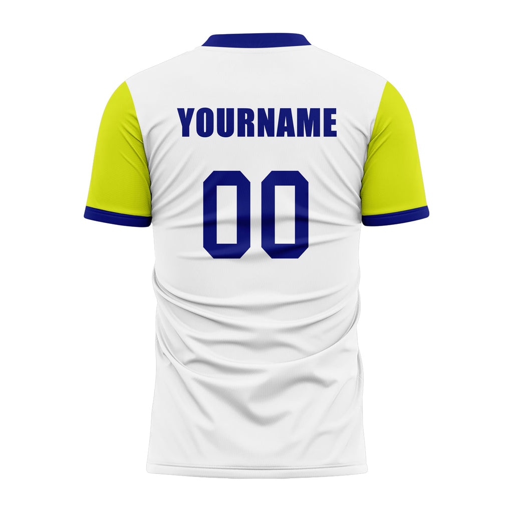 Custom White Yellow Soccer Sets Jersey Personalized SCJ101-D020131-8
