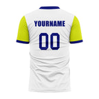 Custom White Yellow Soccer Sets Jersey Personalized SCJ101-D020131-8