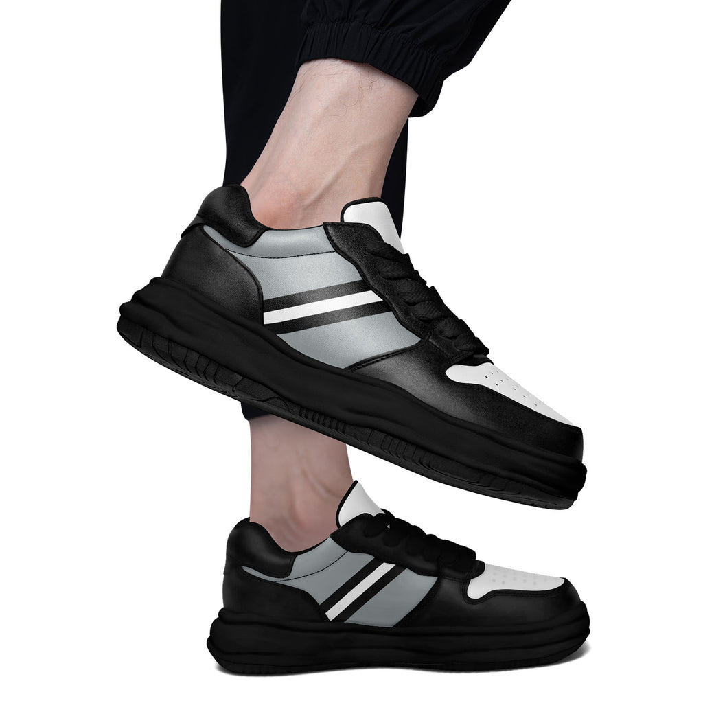Custom Black Gray Las Vegas Shoes Personalized Sneaker FN032-D020389-20