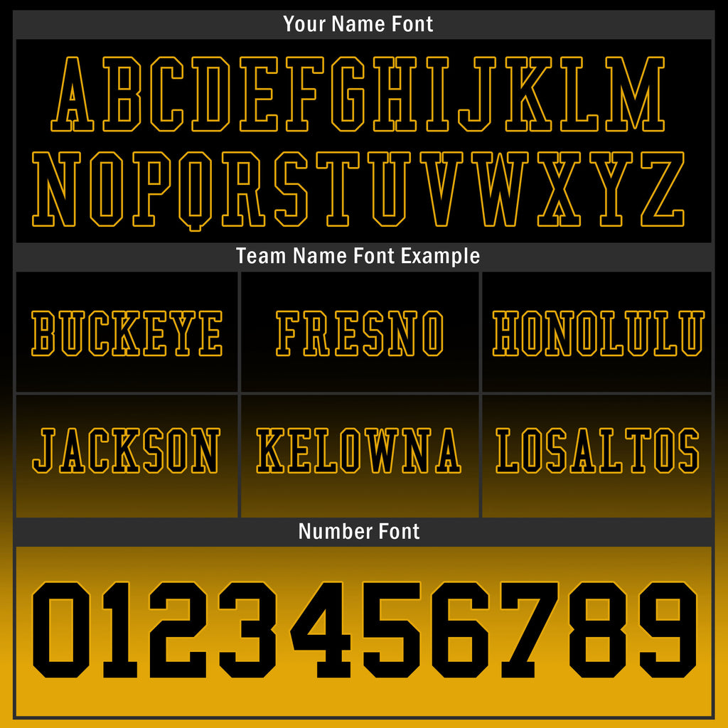 Custom Black Yellow Fade Fashion Personalized Authentic Football Jersey FBJ02-D06084