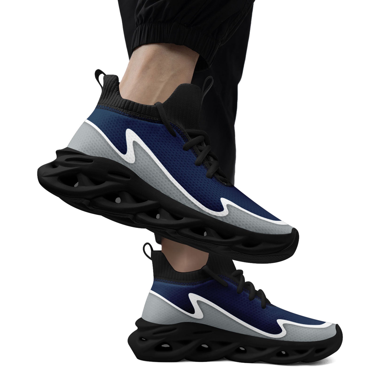 Custom Blue Gray Maxsoul Shoes Personalized Sneaker FN030A-E020011-19
