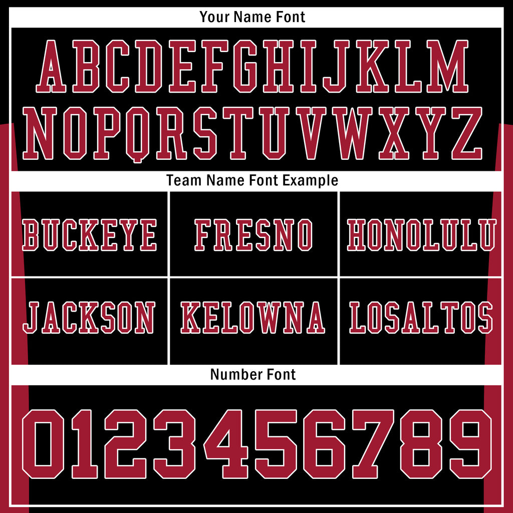Custom Black Red Striped Sleeves Personalized Authentic Football Jersey FBJ02-D06074