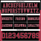 Custom Black Red Striped Sleeves Personalized Authentic Football Jersey FBJ02-D06074