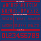 Custom Dark Blue Red Striped Sleeves Personalized Authentic Football Jersey FBJ02-D06044