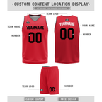 Custom Black Red Classic Style Reversible Basketball Uniform Personalized Ordinary BBJR-D017018