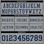 Custom Gray Blue Striped Sleeves Personalized Authentic Football Jersey FBJ02-D06033