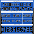 Custom Blue Black Striped Sleeves Personalized Authentic Football Jersey FBJ02-D06071