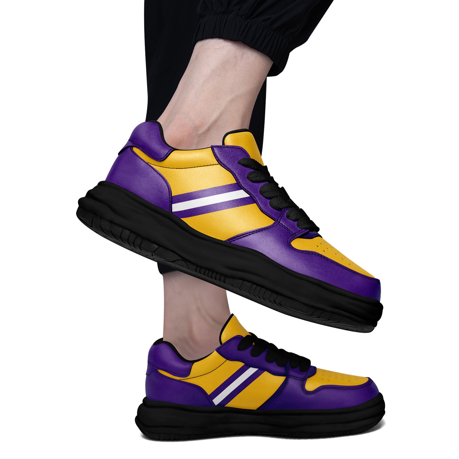 Custom Purple Yellow Minnesota Shoes Personalized Sneaker FN032-D020389-17