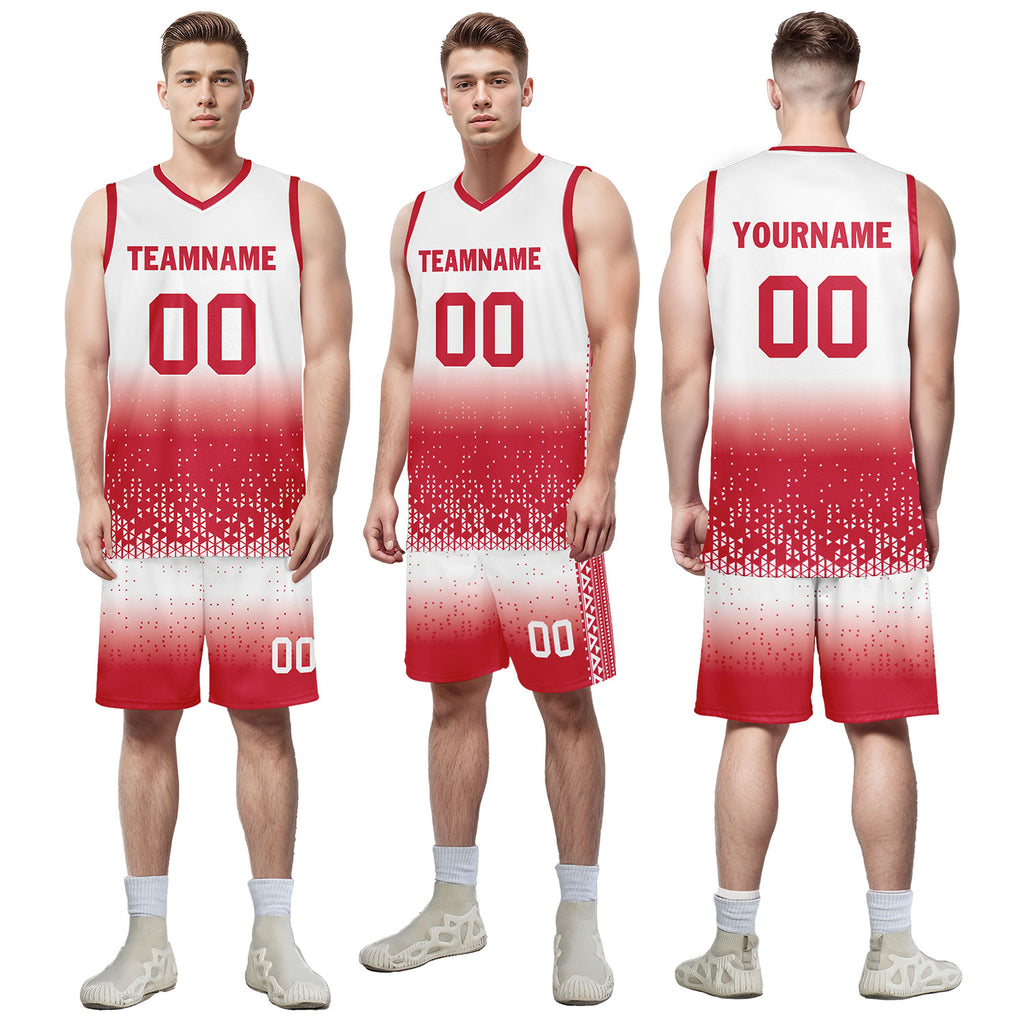 Custom White Red Fade Fashion Sports Uniform Basketball Jersey BBJ01-D020102-8