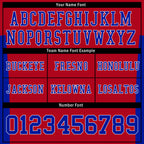 Custom Blue Red Striped Sleeves Personalized Authentic Football Jersey FBJ02-D06057