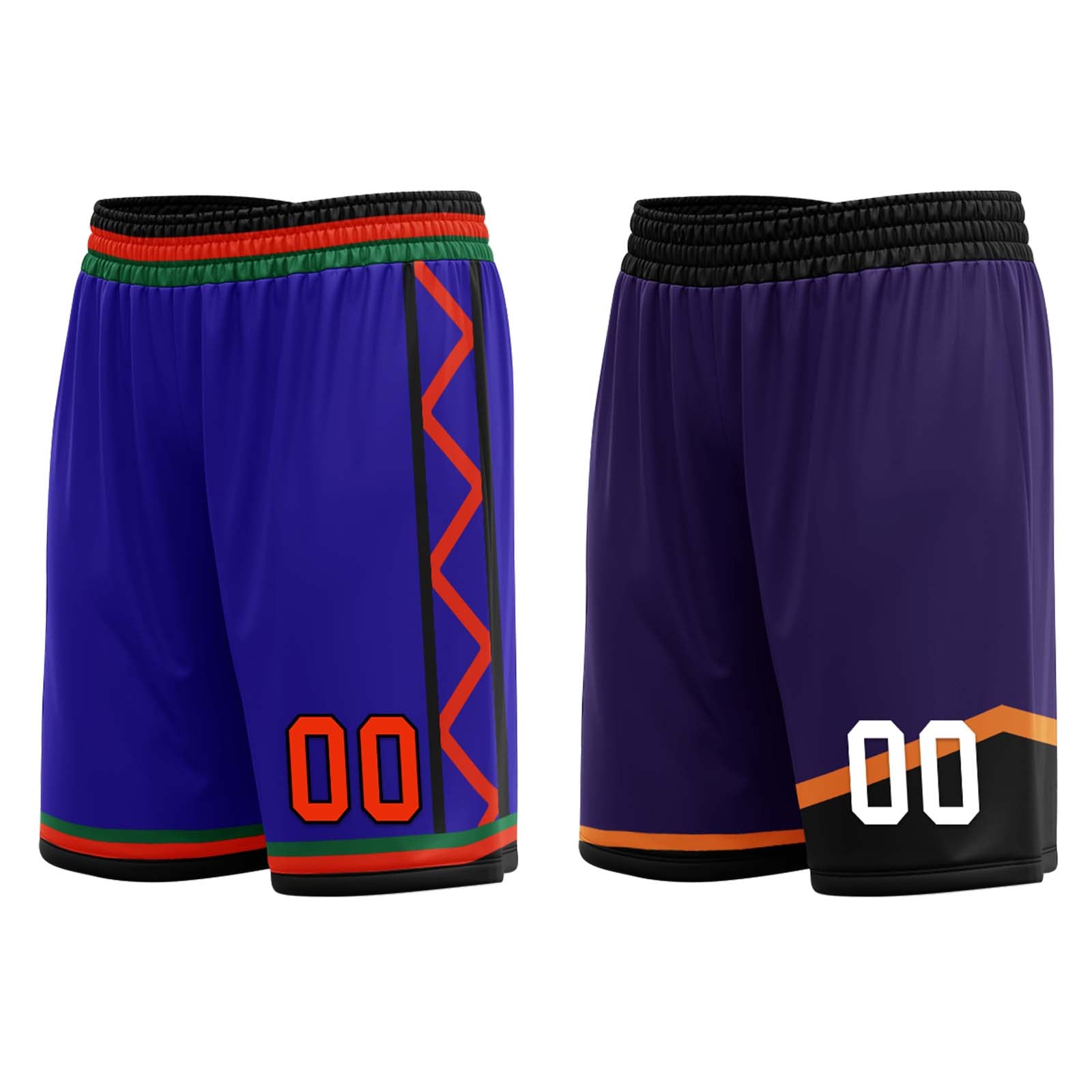 Custom Purple Green Orange Phoenix City Edition Personalized Reversible Basketball Set Sports Basketball Jersey BBJ01R-D0610-24