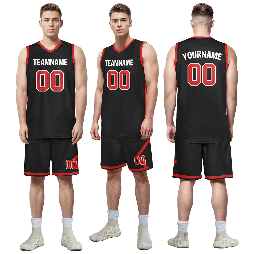 Custom Black Red Classic Style Sports Uniform Basketball Jersey BBJ01-bd0a700f