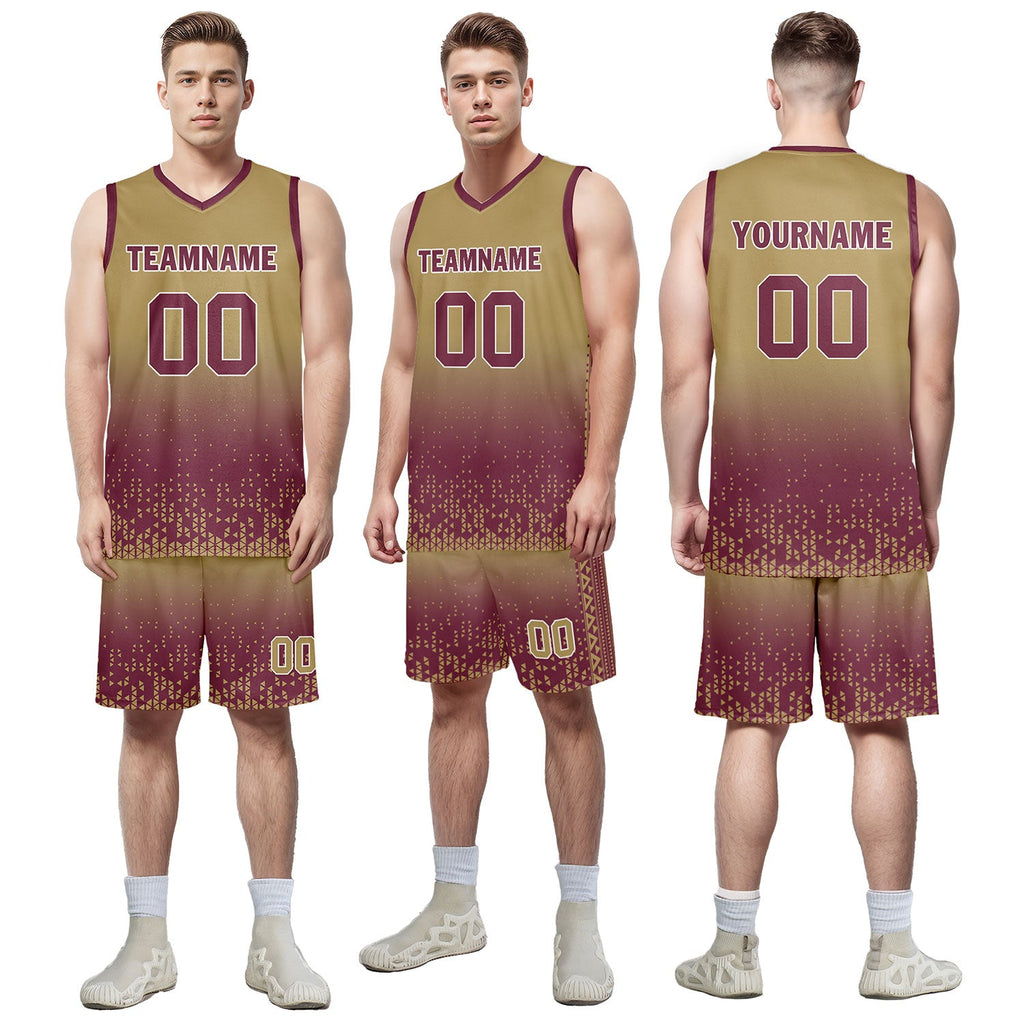 Custom Yellow Red Fade Fashion Sports Uniform Basketball Jersey BBJ01-D020102-5