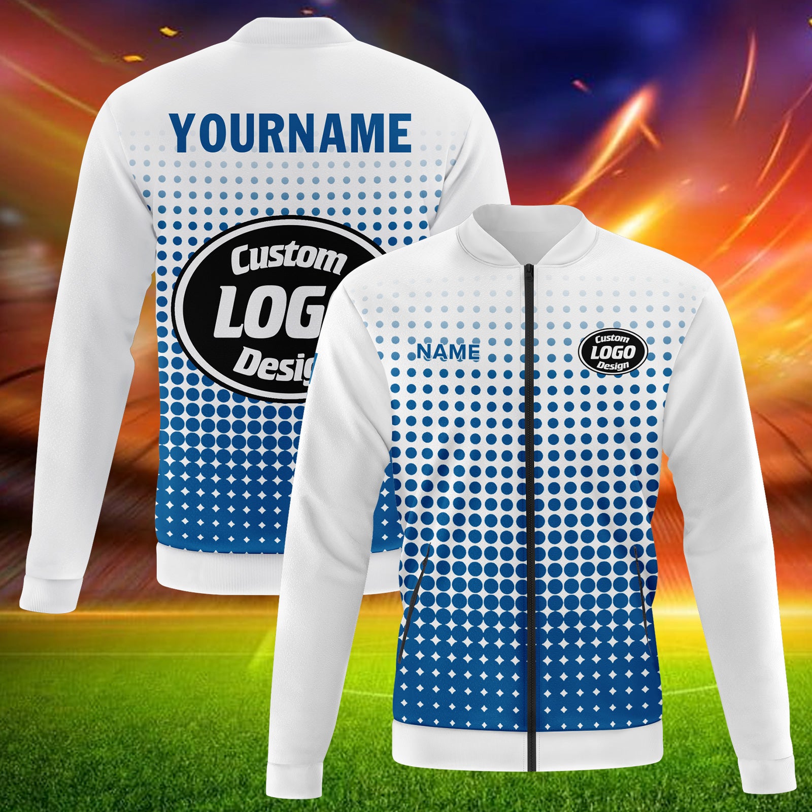 Custom Jacket Bomber Full-Snap Varsity Letterman Personalized Jacket PR092-D020346-7