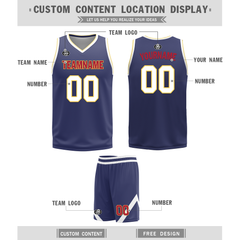 Custom White Blue Classic Style Reversible Basketball Uniform Personalized COOLMAX BBJR-D017030