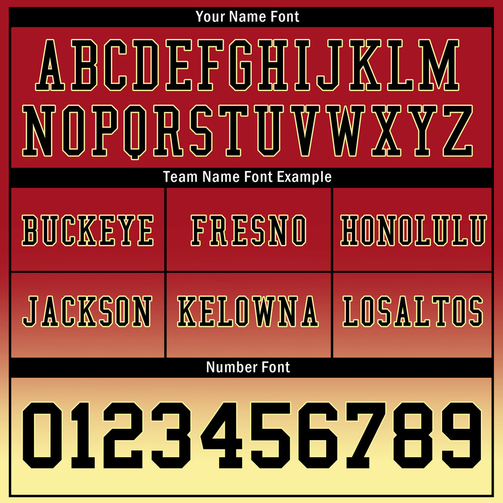 Custom Red Cream Fade Fashion Personalized Authentic Football Jersey FBJ02-D06094