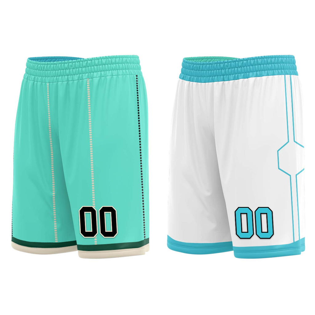 Custom Mint Green Gold Black Charlotte City Edition Personalized Reversible Basketball Set Sports Basketball Jersey BBJ01R-D0610-4