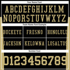 Custom Black Gold Striped Sleeves Personalized Authentic Football Jersey FBJ02-D06067